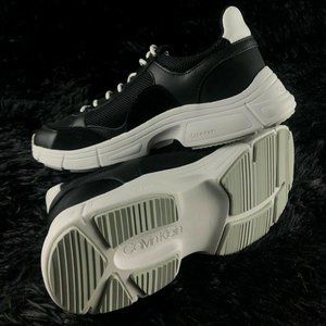 Calvin Klein Daxton Nappa Smooth Calf Leather Black/ White Sneakers